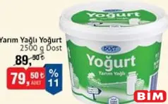 DOST YARIM YAĞLI YOĞURT 2500 G